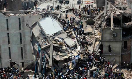 Garment workers were trapped under rubble at the Rana Plaza building near Dhaka