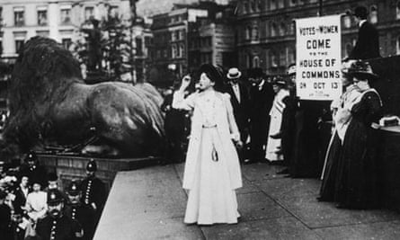 Christabel Pankhurst at Trafalgar Square, 1908.