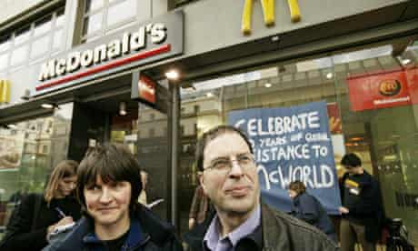 McLibel: Helen Steel and David Morris, outside a branch of McDonald's in, London, in 2005