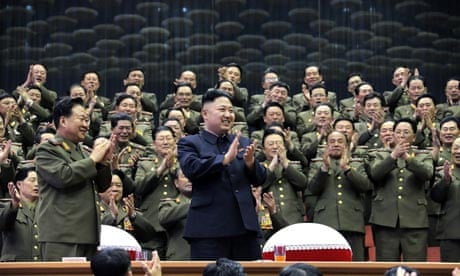 Kim Jong-Un with cadets in Pyongyang 