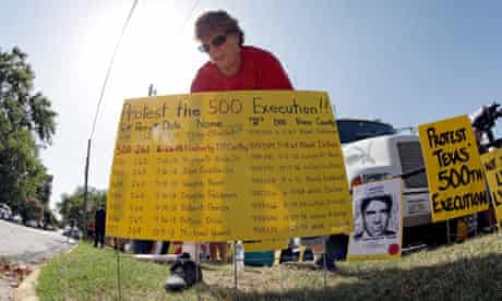 A protest against the execution of Kimberly McCarthy