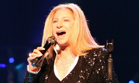 Barbra Streisand on stage at the O2 Arena, London