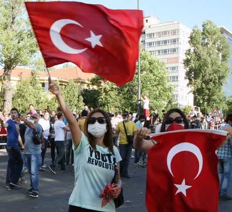 Protesters in Ankara