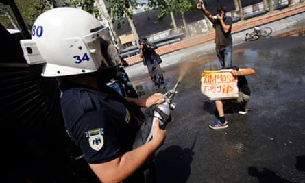 Turkish riot police officer