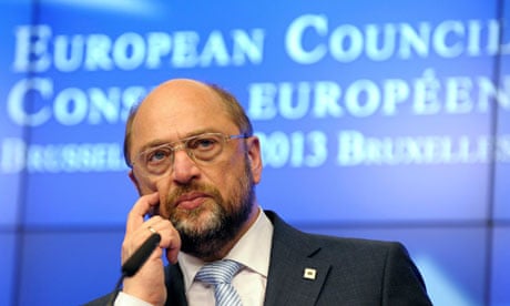 European Parliament President Schulz holds a news conference 