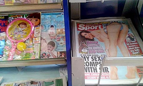 The Sport, next to small children's magazines.