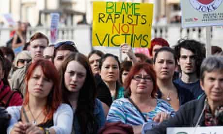 Protestors at an anti-rape march in London … Patricia   Lockwood's poem has struck a nerve worldwide