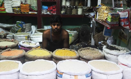 An Indian rice vendor in Kolkata.