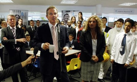 Tony Blair during a visit to Quintin Kynaston school