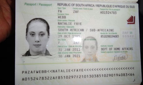 A photo of fake South African passport o