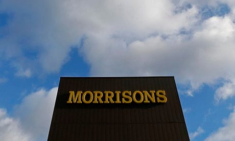 A Morrisons sign is seen outside a supermarket in London