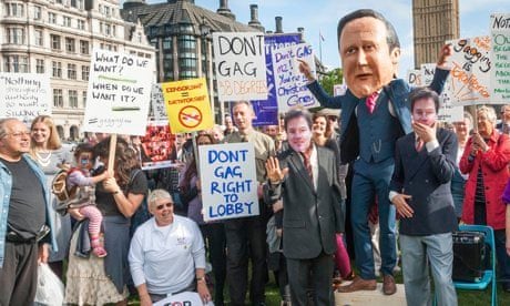 A rally in Parliament Square in London celebrating freedom of speech as the government debated its c