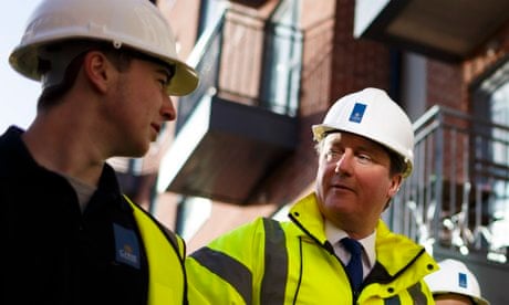 David Cameron on the site of a new housing development in Southampton