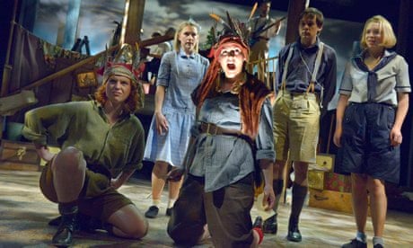 Swallows and Amazons: members of cast on stage at the Theatre by the Lake, Keswick  