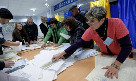 Election commission officials in Kiev
