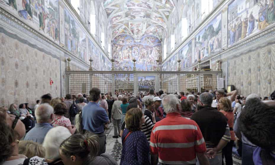 Sistine Chapel, full of tourists