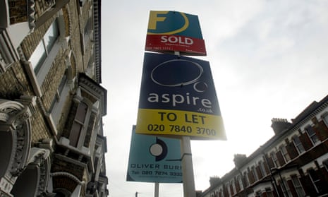 For sale signs outside London properties