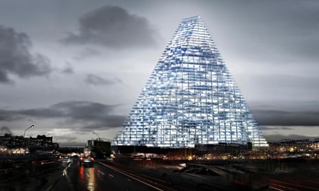 Computer generated image of the Triangle tower in Paris