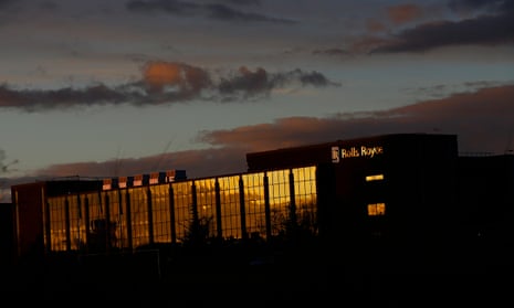 The sun sets over Rolls-Royce in Derby