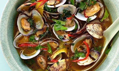 Yotam Ottolenghi's clams in kaffir lime and Thai basil broth