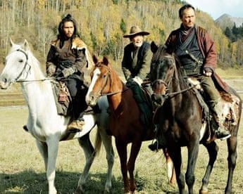Unforgiven, scene with three riders on horseback