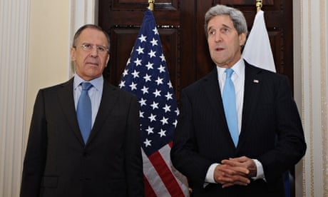 Russian foreign minister, Sergei Lavrov, and US secretary of state, John Kerry