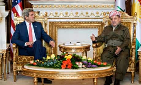 John Kerry and Massoud Barzani in Irbil