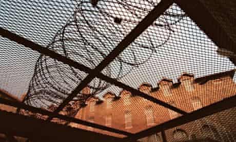 La Santé prison, Paris, view of barbed wire and building