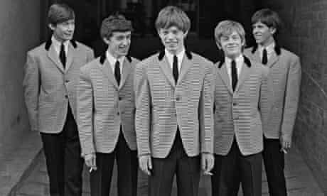 The Rolling Stones in houndstooth jackets and dark-grey trousers c1963