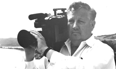 Robert Drew, documentary film-maker, with camera