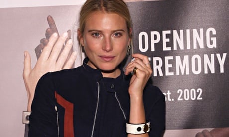 Dree Hemingway wears Intel's Mica smart bracelet at Opening Ceremony's SS2015 after party