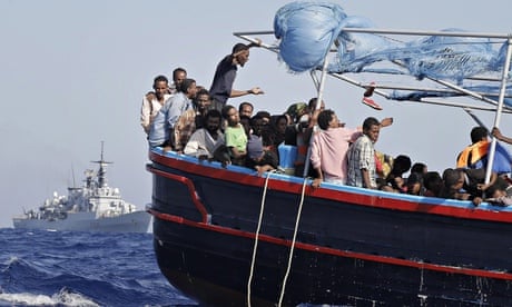 Migrants rescued by Italian navy