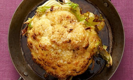 Yotam Ottolenghi's roasted whole cauliflower with creme fraiche
