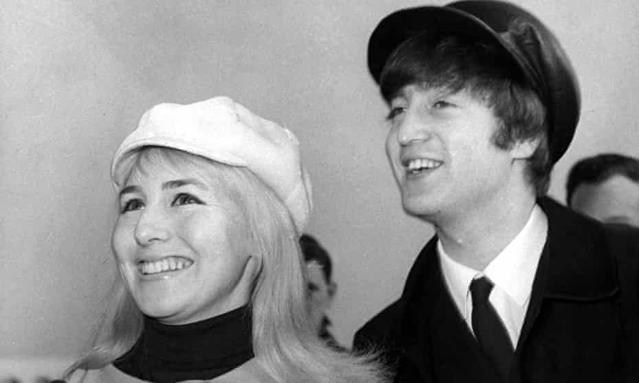 Cynthia Lennon with her husband John at Heathrow airport on 7 February 1964, when the Beatles embarked on their first visit to New York. Photograph: Cummings Archives/Redferns