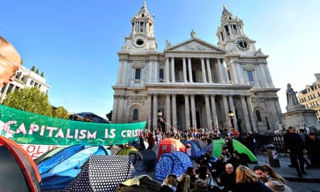 Occupy London protesters camped outside St Paul's Cathedral