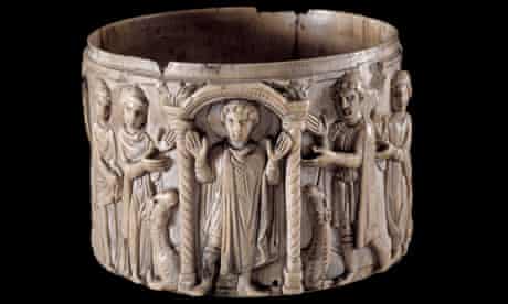 Ivory pyxis from Treasures of Heaven at British Museum
