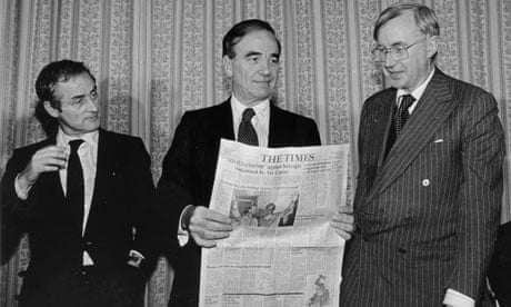 Harold Evans, Rupert Murdoch and William Rees Mogg in 1981
