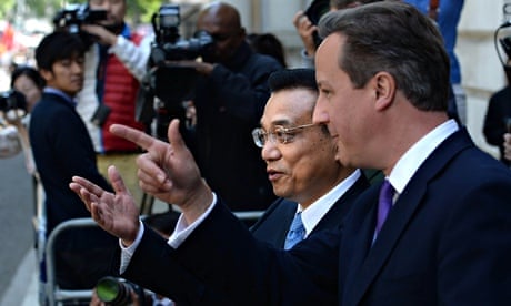 Chinese premier Li Keqiang and David Cameron