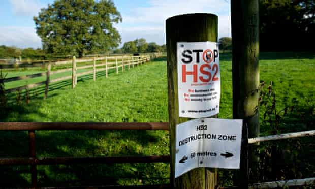 Anti HS2 poster on field edge, Pickmere, Cheshire