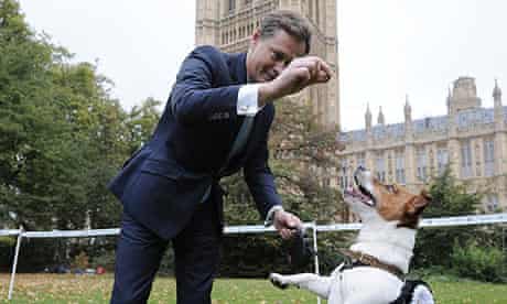 Conservative MP for Hendon  Matthew Offord and his dog Maximus in the Westminster Dog of the Year