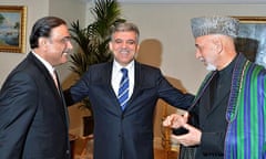 Pakistan's President Asif Ali Zardari, left, Turkey's Abdullah Gul and Afghanistan's Hamid Karzai