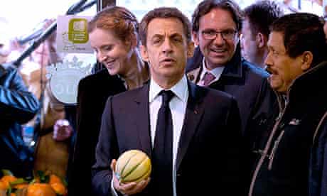 France's President Nicolas Sarkozy on a campaign stop in Longjumeau