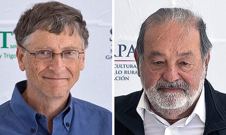 World's three richest: Mexican Carlos Slim, Microsoft's Bill Gates and Zara boss Amancio Ortega
