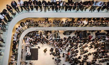 John Lewis staff hear the group's financial results – staff 'partners' get a 17% bonus. 
