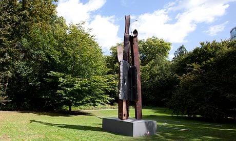 Miya Ando's sculpture After 9/11 when it was unveiled in London's Battersea Park in 2011. 