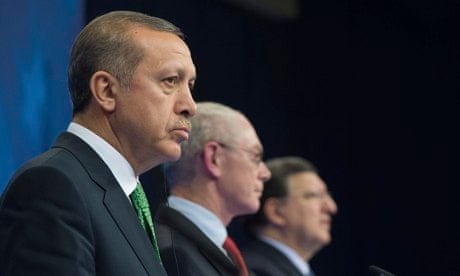 Turkish PM Recep Tayyip Erdoğan, Herman Van Rompuy, European Council president, José Manuel Barroso