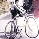  Stressed photograph, Boy on bike, circa 1950  by Nigel Henderson