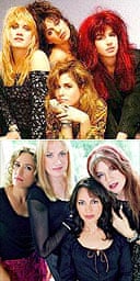 The Bangles in the 80s (top) and as they are today