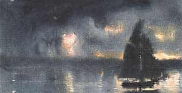Winslow Homer Sailboat and 4th July fireworks