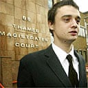 Pete Doherty outside Thames Magistrates Court